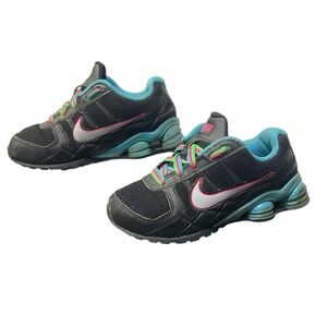 🔥 Nike Shox Kids Running Sneaker – Black/Teal –‎ US 11C Youth”